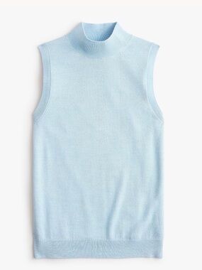 J. Crew Factory Light Blue Sleeveless Mock Neck Tank